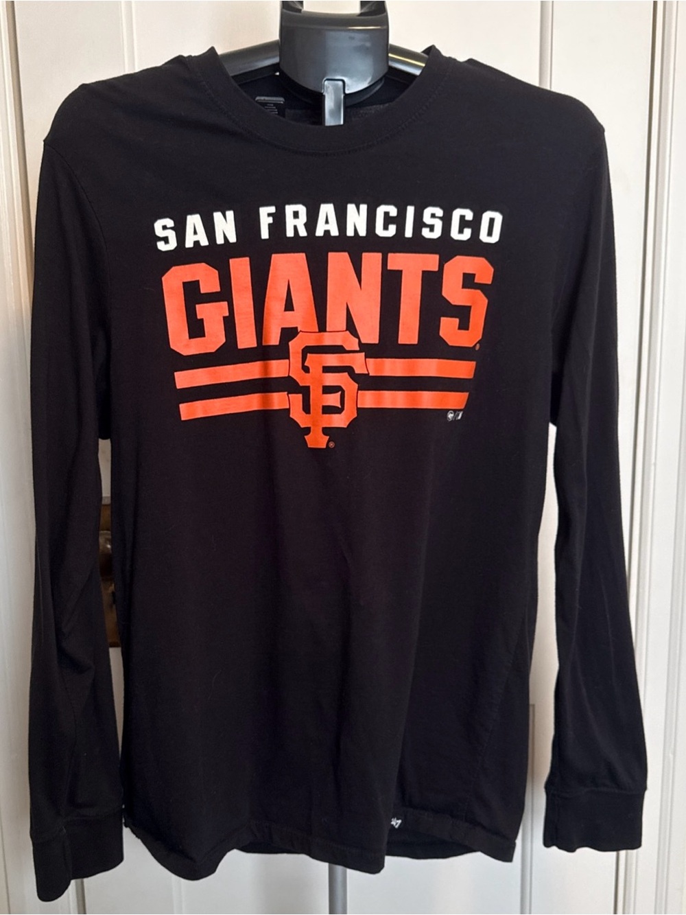 '47 San Francisco Giants Black Long-Sleeve Tee with Orange Logo